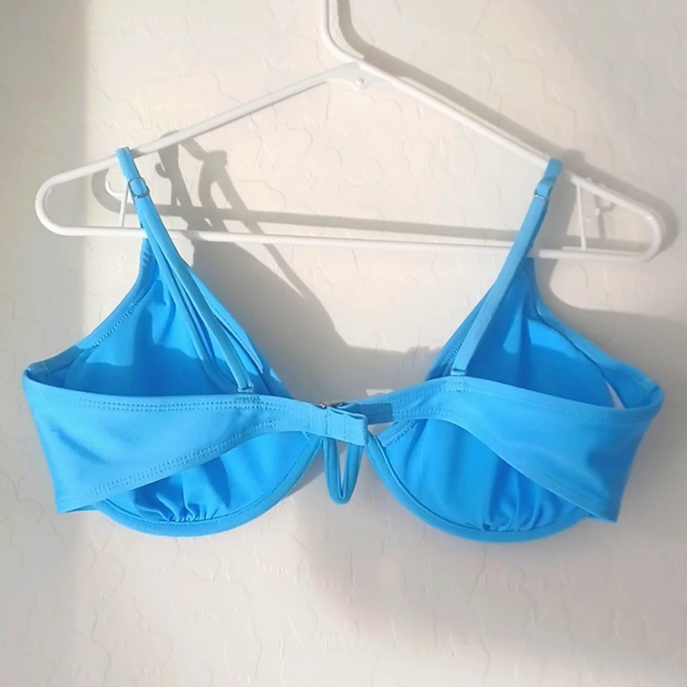 NWOT Wild Fable V Front Bright Blue Bikini Top Size XL - Picture 3 of 6